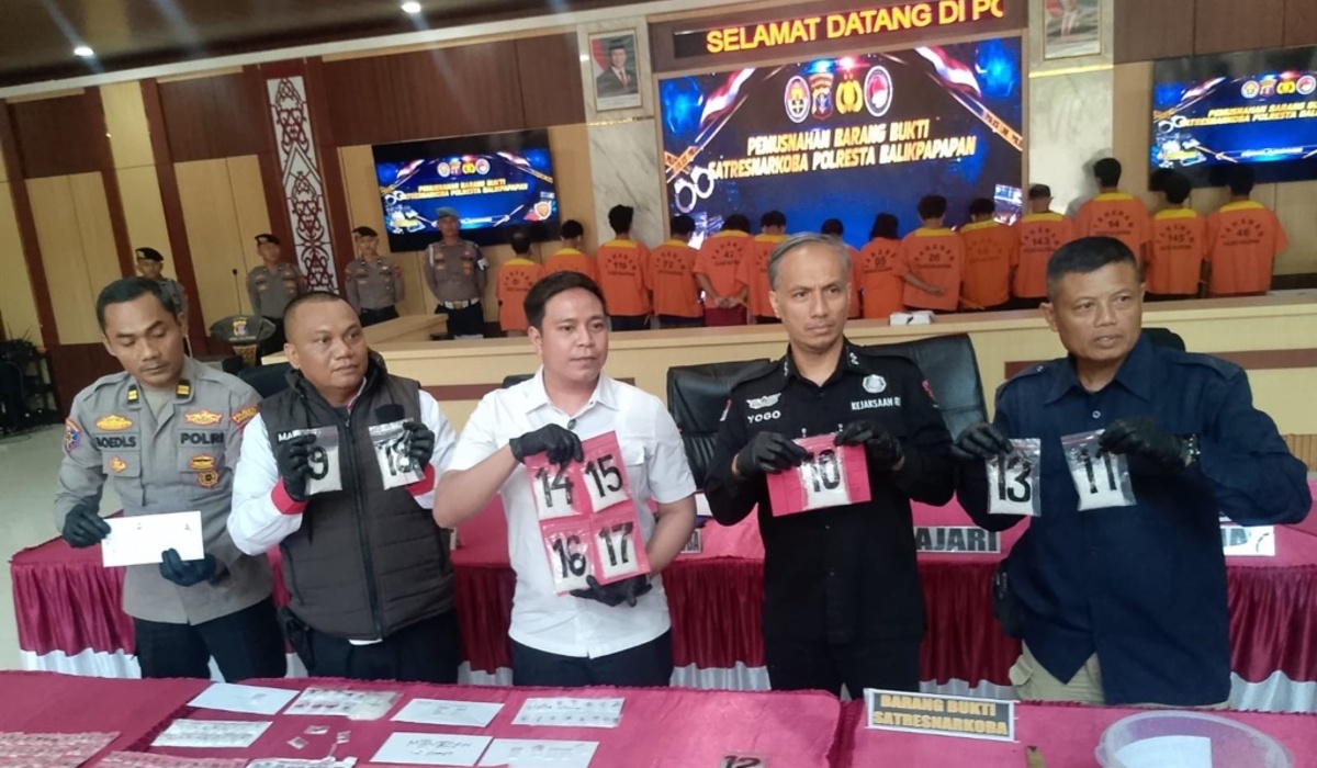 1,09 Kilogram Sabu Dimusnahkan Polresta Balikpapan