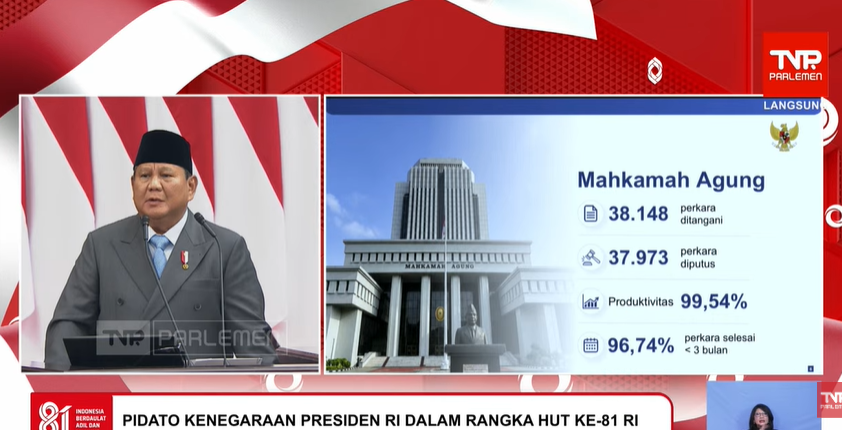 Prabowo Puji Pemutusan Perkara MA dan Sidang Daring MK