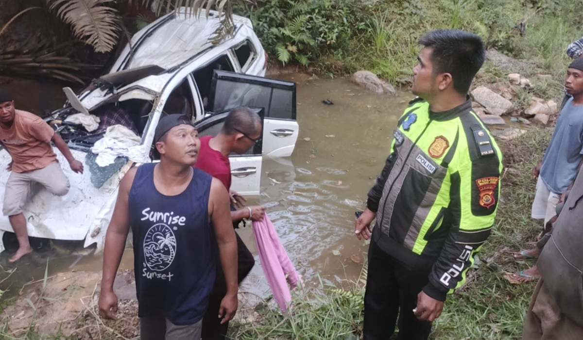 Pajero Sport Masuk Jurang di Jalan Ness Batanghari, Satu Orang Tewas